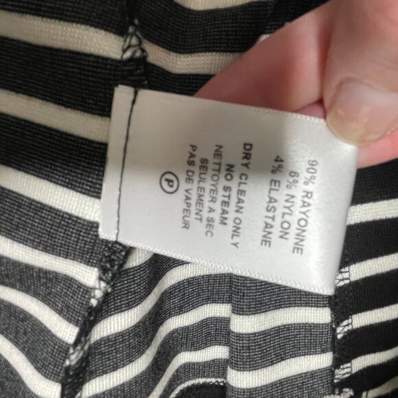 Velvet by Graham Spencer Knit Blazer Black White Stripe One Button Size M - Picture 5 of 9